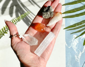 Career Success Crystal Set: Pyrite, Citrine , Clear Quartz, Carnelian