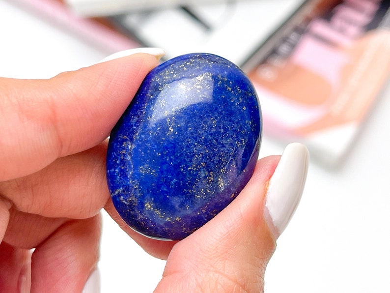 Lapis Lazuli Palm Stone  Lapis Lazuli Worry Stones  Healing image 9