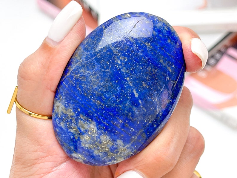 Lapis Lazuli Palm Stone  Lapis Lazuli Worry Stones  Healing image 7