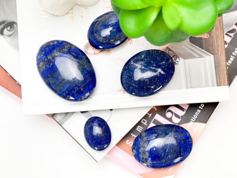Lapis Lazuli Palm Stone  Lapis Lazuli Worry Stones  Healing image 4