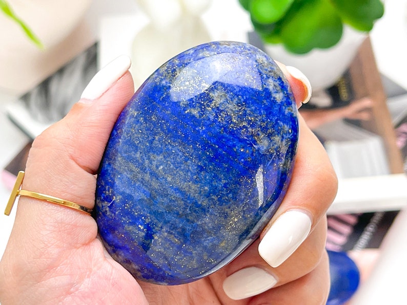 Lapis Lazuli Palm Stone  Lapis Lazuli Worry Stones  Healing image 5
