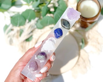 Pisces Crystals with a Selenite Charging Plate - Enhance Pisces Vibes, Spiritual Connection and Emotional Balance