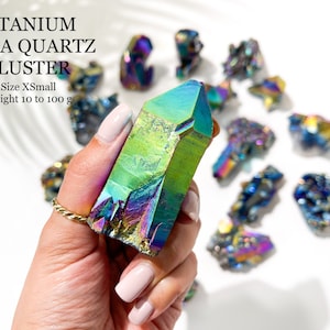Rainbow Aura Quartz Clusters XS - A Burst of Color and Energy