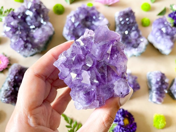 Raw Amethyst Crystal Cluster: Natural Purple Geode - Etsy