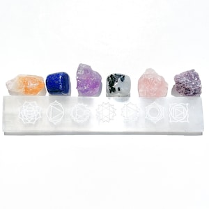 Libra Zodiac Crystal Set: Chakra Selenite Charging Plate