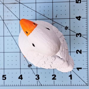 White Concrete Goose Statue Farmhouse Garden Bird Decor
