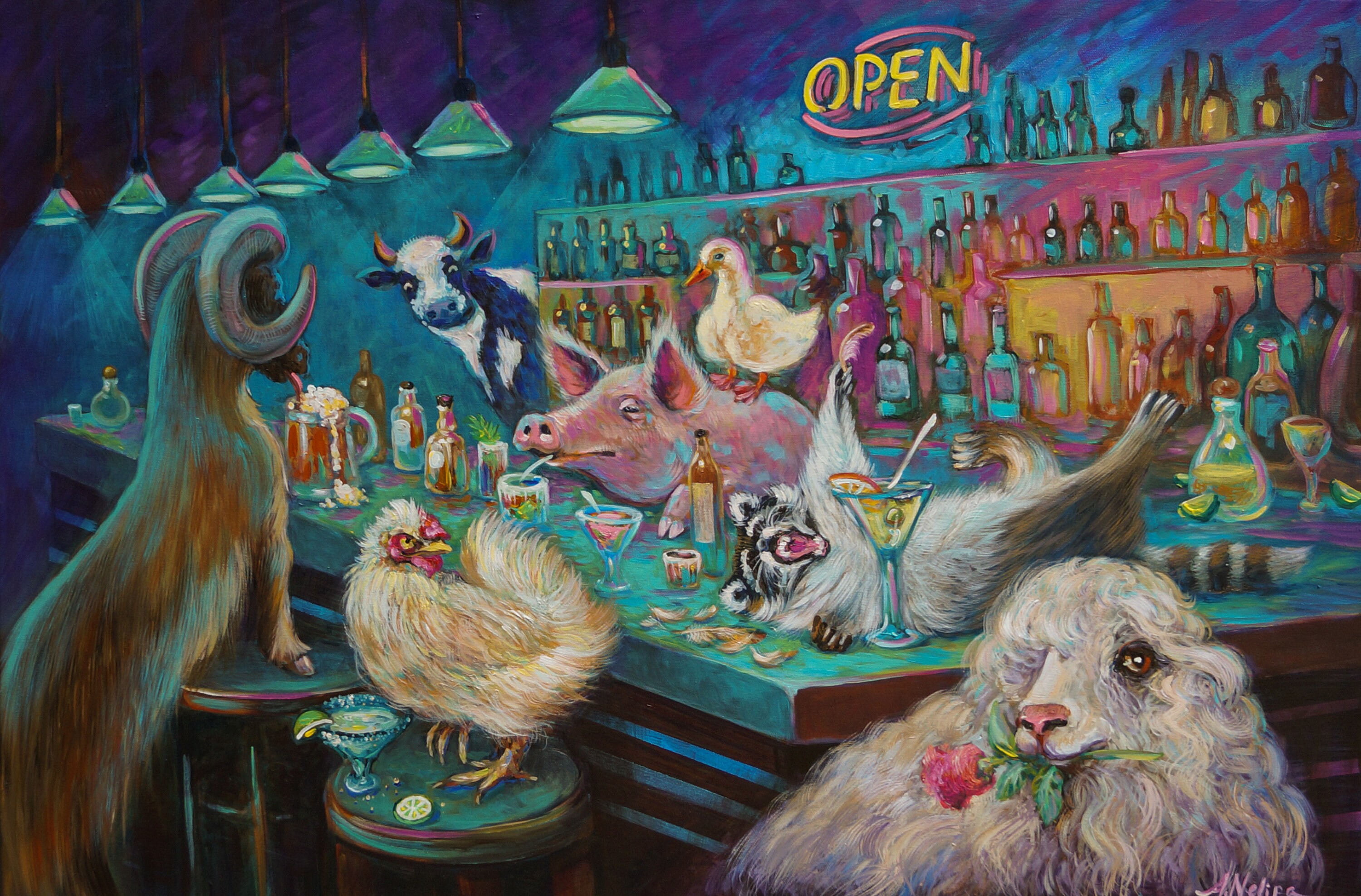 Le bar est ouvert Idée originale et peinture dAlexandra Etsy