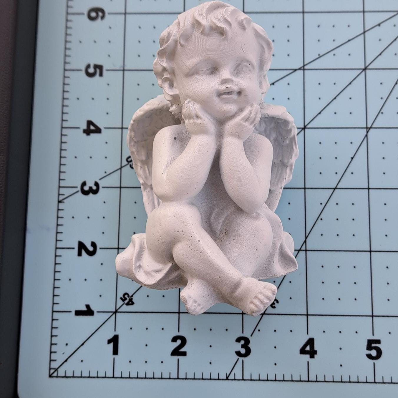 Concrete Cherub Figurine Small Garden Angel Statue Indoor Outdoor Decor ...