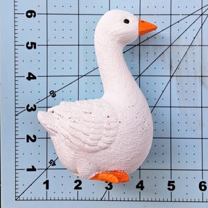 White Concrete Goose Statue Farmhouse Garden Bird Decor