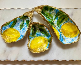 Oyster Shell Decor- Handmade Ring Dish, Bridesmaid Gifts, Engagement Ring Holder, Wedding Gift, Unique Gift, Italian Summer, La Dolce Vita