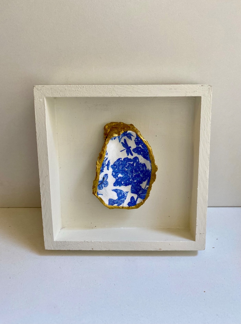 Oyster Shell 4x4 Shadow Box Wall Hanging | Wall Decor | Coastal Design ...