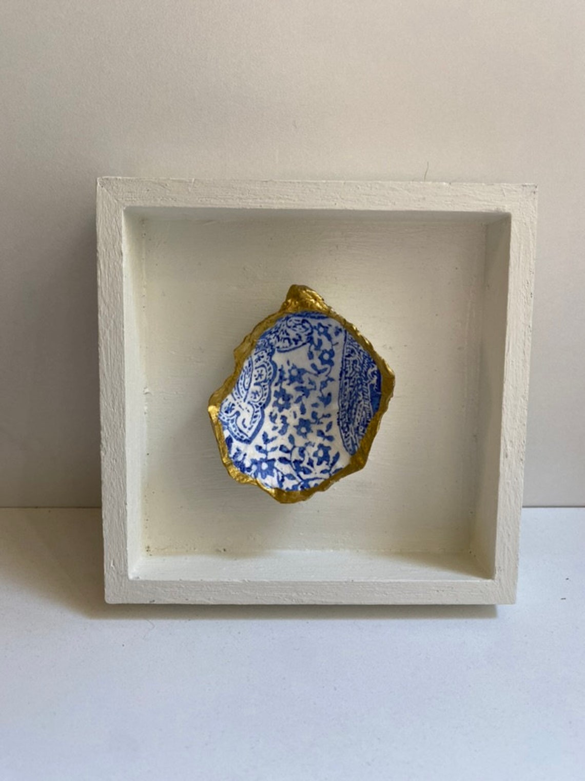 Oyster Shell 4x4 Shadow Box Wall Hanging | Wall Decor | Coastal Design ...
