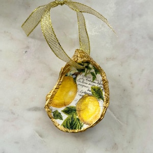 Oyster Shell Holiday Christmas Ornament-Lemon