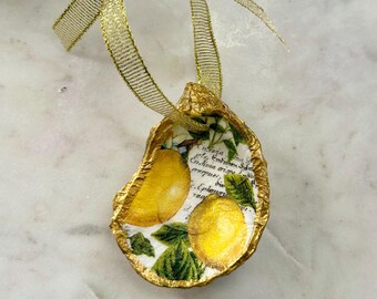 Oyster Shell Holiday Christmas Ornament-Lemon