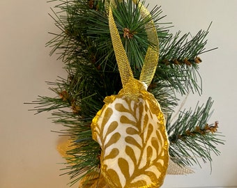 Oyster Shell Holiday Christmas Ornament-Gold