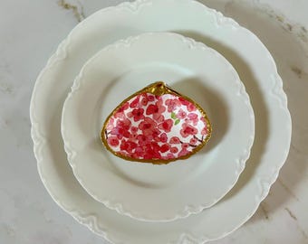 SET OF 4 Cherry Blossom Decoupage Clamshell Place Setting