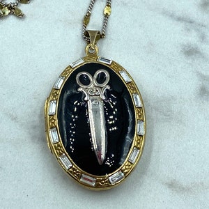 Vintage Scissor Locket Sterling Silver Necklace Seamstress Necklace Hairdresser Necklace