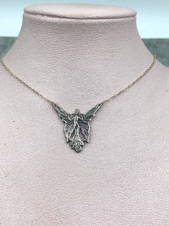 Vintage Floating Fairy Sterling Silver Necklace