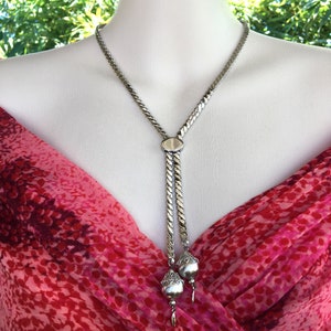 Vintage Rare MONET Slider Bolo Tassels necklace