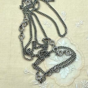 Monet Vintage Silver Tone Extra Long Necklace