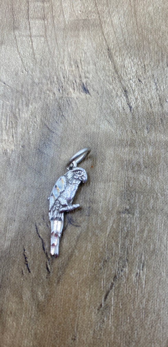 Vintage Parrot Macaw Sterling Silver Pendant