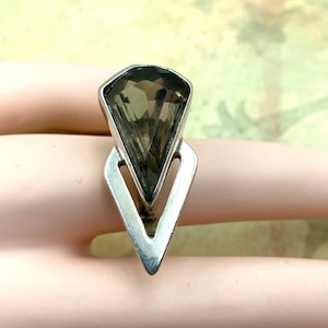 Vintage Sterling Silver MFX Tourmaline Arrowhead Ring Artisan Size 7 1/2