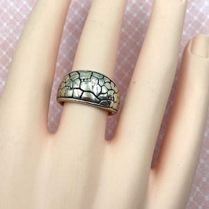 Größe 9 1/2 Vintage Sterling Silber Schlangenhaut Design Ring
