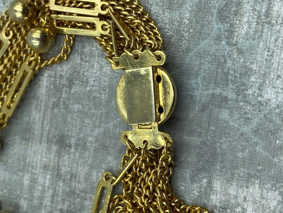 Vintage Japan Multi Strand Gold Chain Necklace Ar… - image 6