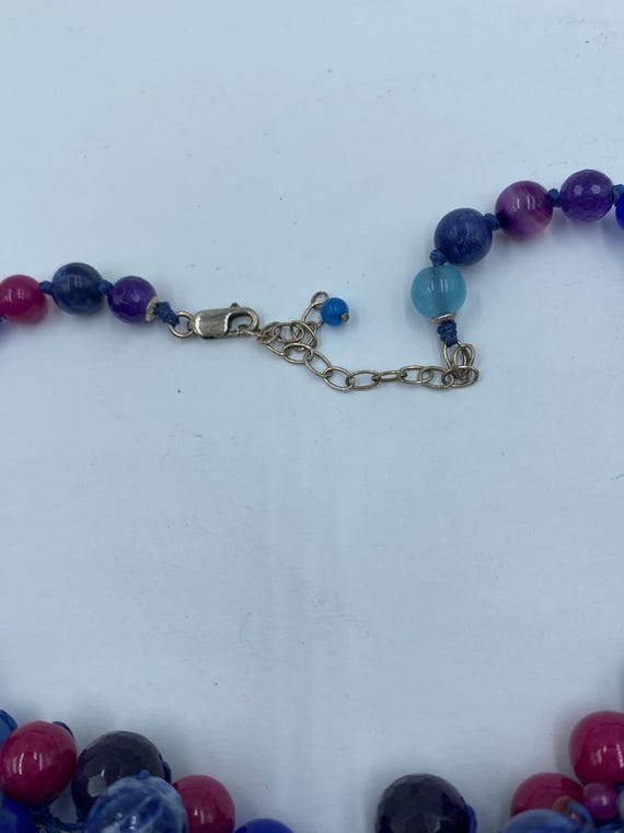 Chunky Statement Multi Natural Stone Necklace Han… - image 3