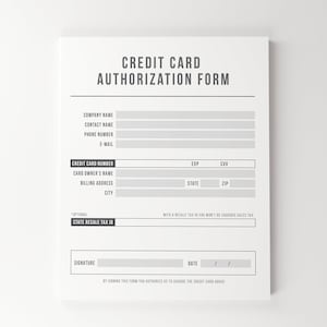 Formulaire d'autorisation de carte de crédit