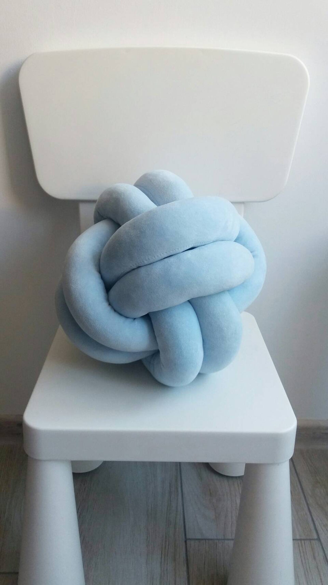 Blue Knot Pillow Nursery Decor Modern Pillow Minimalist Etsy