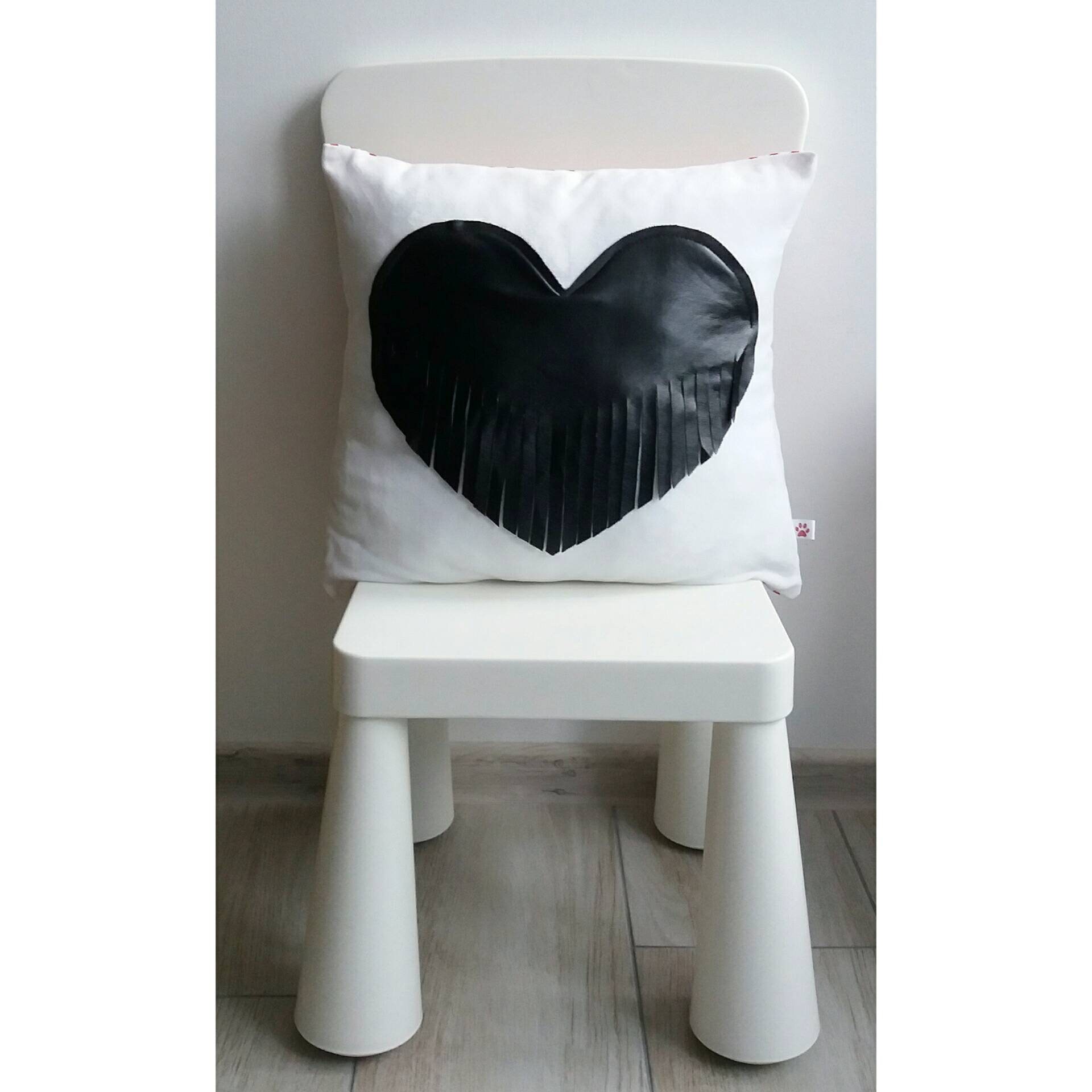 Black Heart pillow Valentine's day gift monochrome bedding Etsy