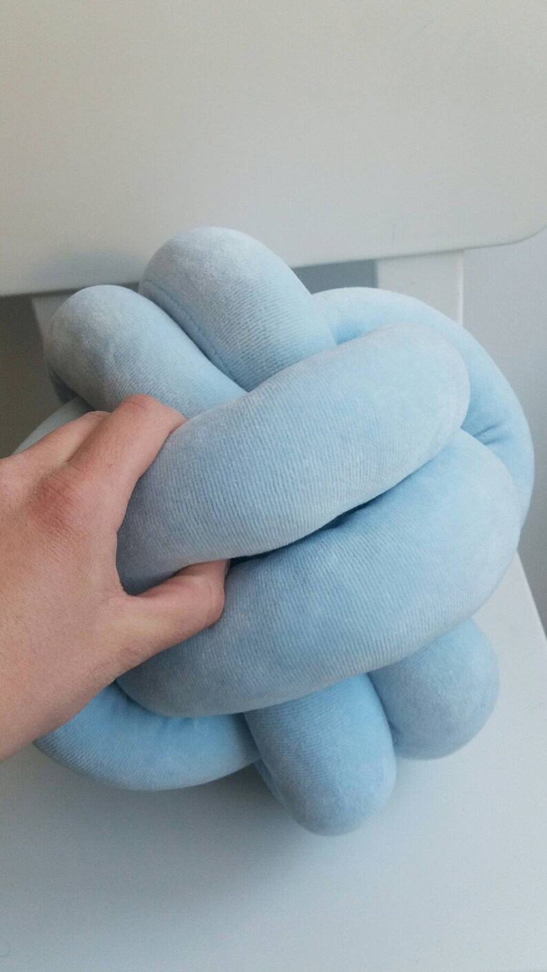 Blue Knot Pillow Nursery Decor Modern Pillow Minimalist Etsy