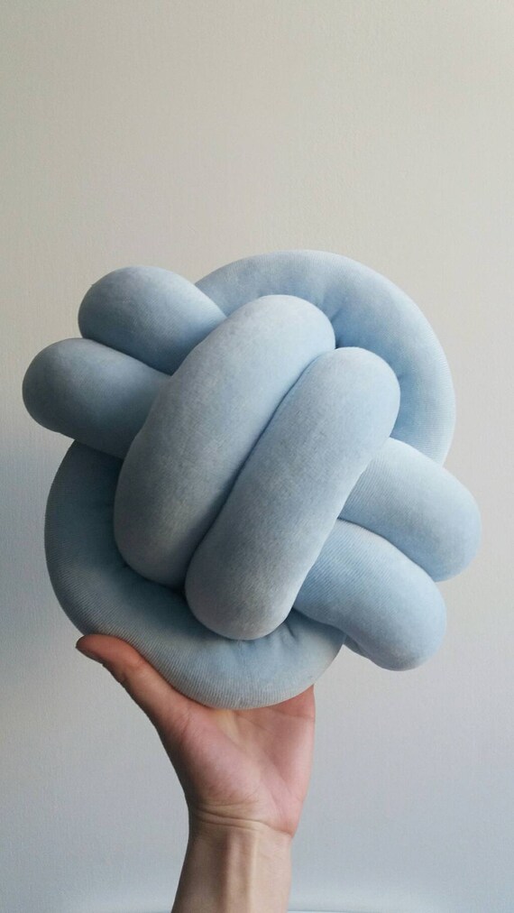 Blue Knot Pillow Nursery Decor Modern Pillow Minimalist Etsy