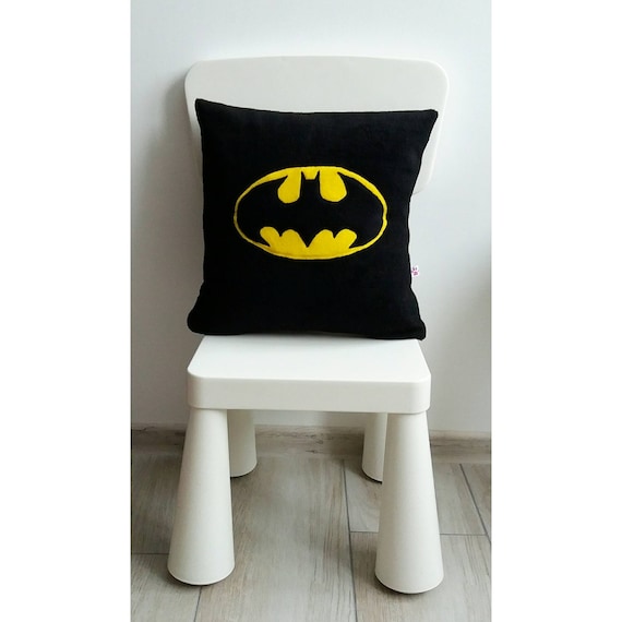 Batman style pillow Nursery decor comics fans gift decorative black pillow home decor cushions gift for comic fan for boyfriend