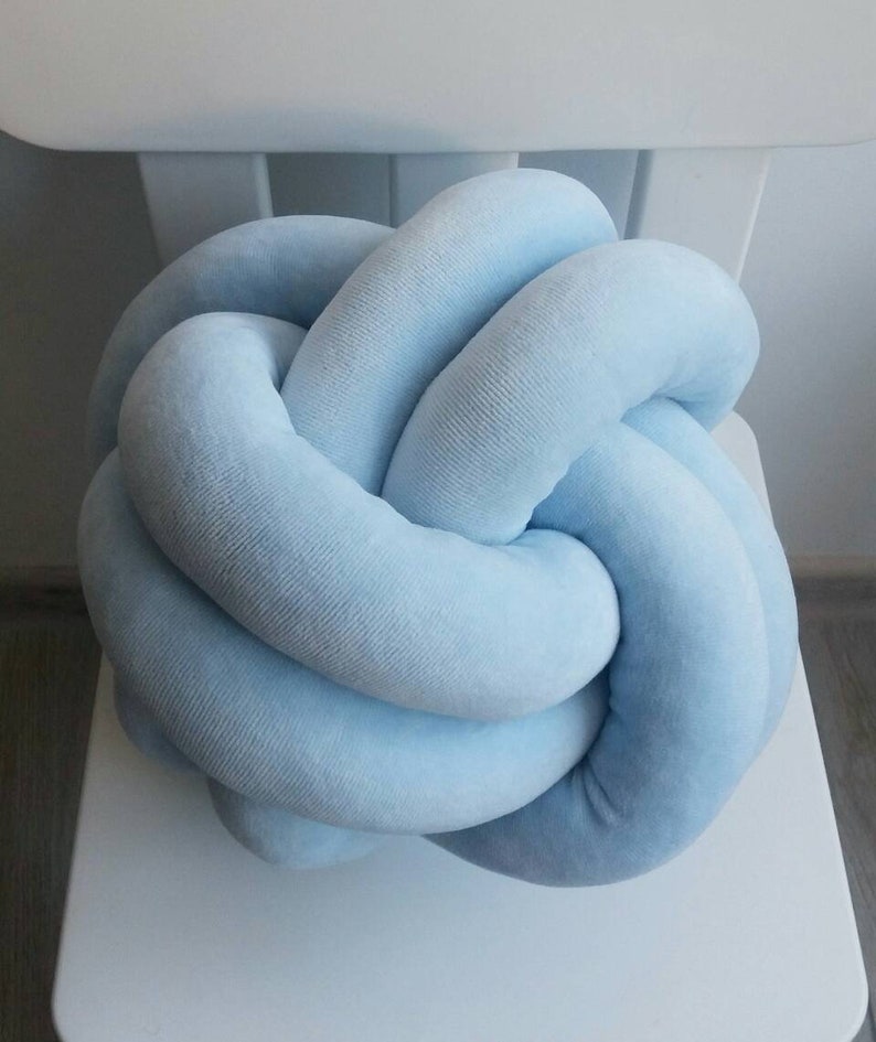 Blue Knot Pillow Nursery Decor Modern Pillow Minimalist Etsy