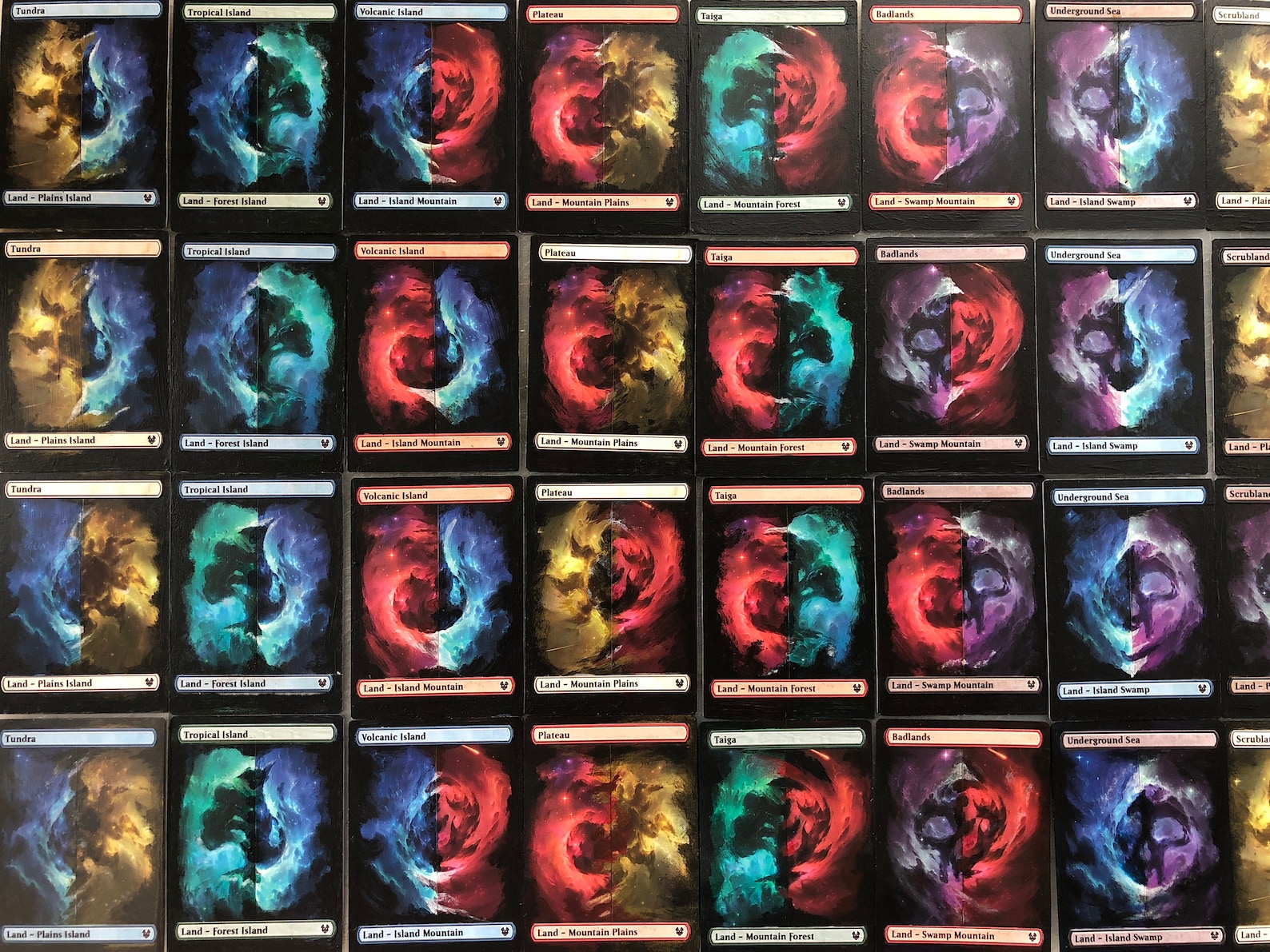 Magic the Gathering Theros Full Art Land Alter Dual Lands Real Altered