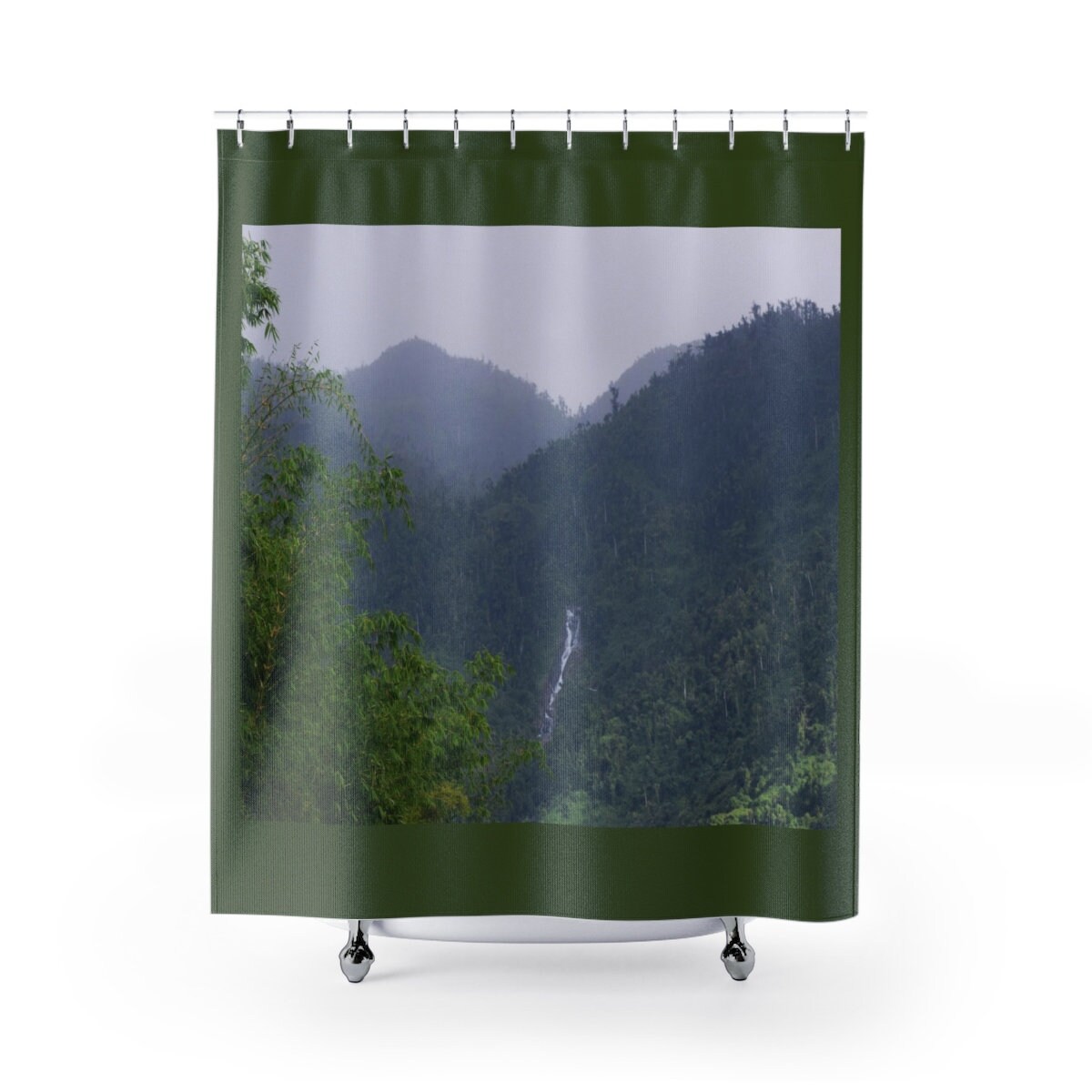 Groen douchegordijn Badkamer decor Palm bos douchegordijn Etsy