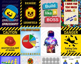 Lego A4 Poster Wall Art Print MULTIPLE GREAT DESIGNS For Mancave / Bedroom / Gift