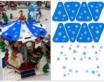 Winter Village Custom Stickers, Carousel Covers (10235) & Wagon Covers - Unique Items, Free Shipping!!!