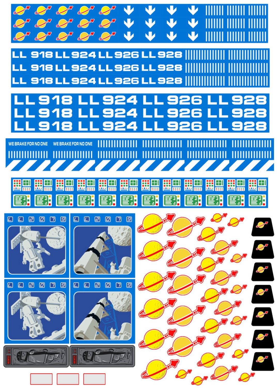 Custom Lego Stickers for Classic Space Sets 918 920 924 296 Etsy
