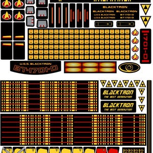 Pegatinas personalizadas para Blacktron 6876 6894 6491 6954 6987 40580 6861 6981 6887 6988 6941 10497 etc.