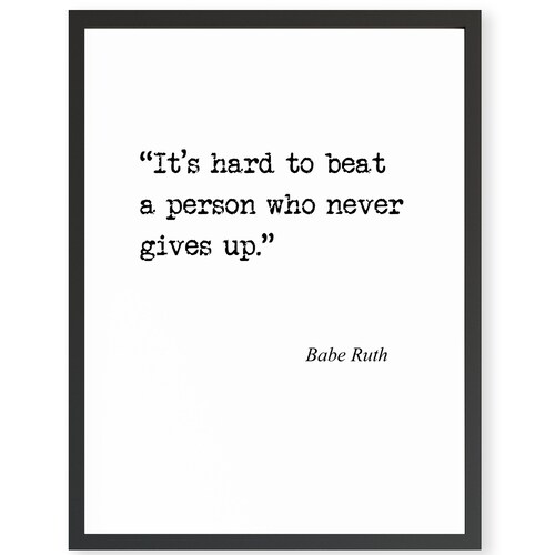 Inspirational Sports Quote Sports Printable Art Babe Ruth Etsy