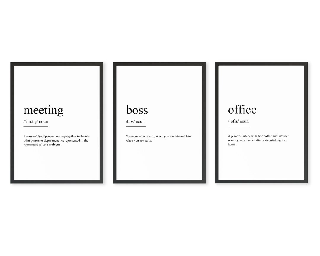 Funny Office Printable Art Matching Set of 3 Work Prints - Etsy