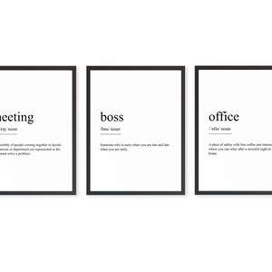 Funny Office Printable Art Matching Set of 3 Work Prints - Etsy