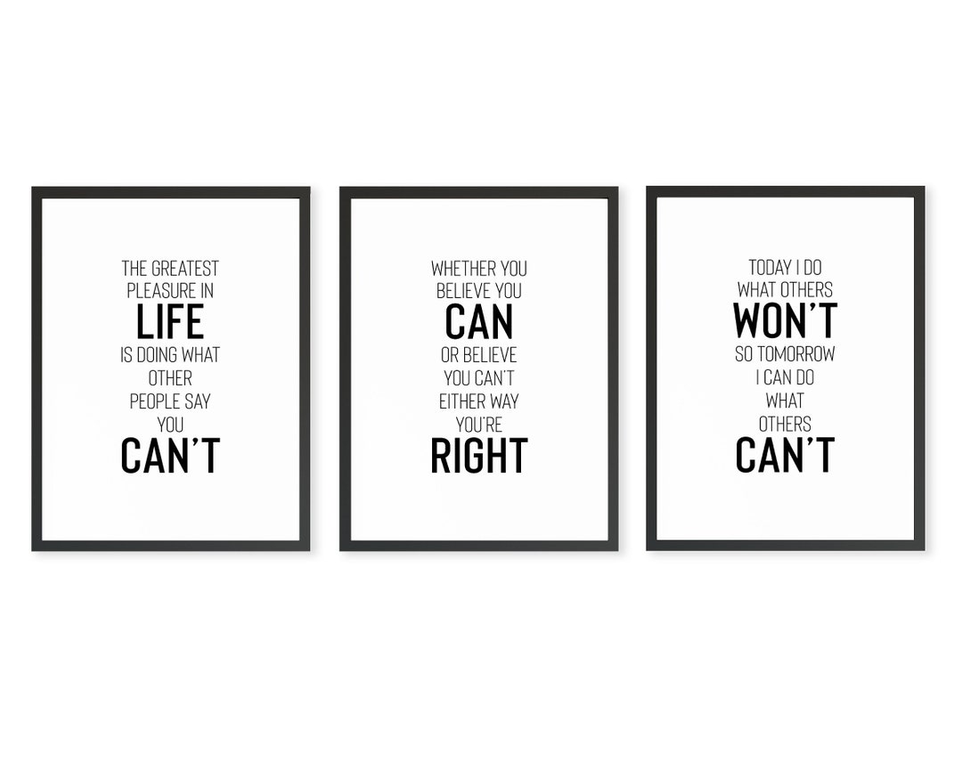Motivational Quotes Set of 3 Sports Printable Art - Etsy