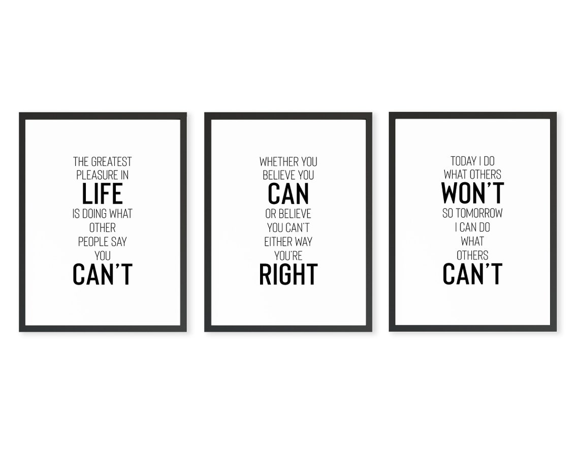 Motivational Quotes Set of 3 Sports Printable Art - Etsy