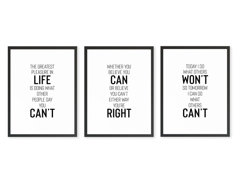 Motivational Quotes Set of 3 Sports Printable Art - Etsy