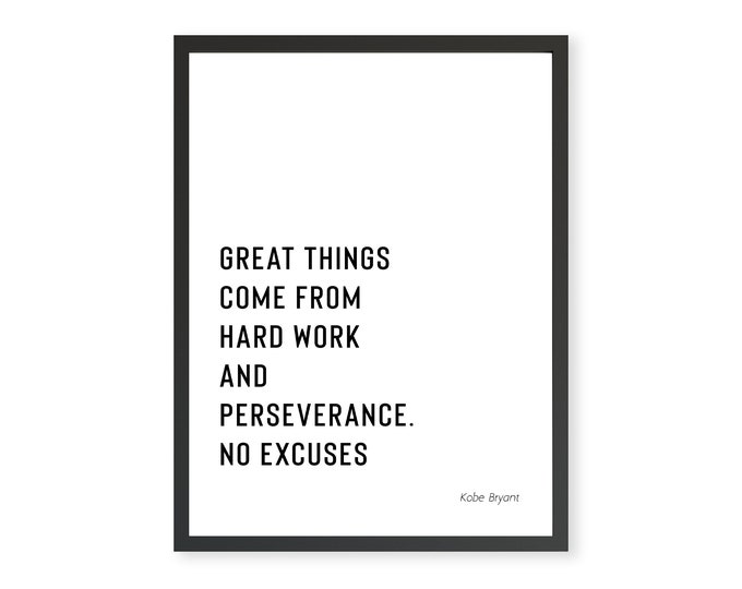Motivational Sports Quote Sports Printable Art Kobe Bryant Etsy