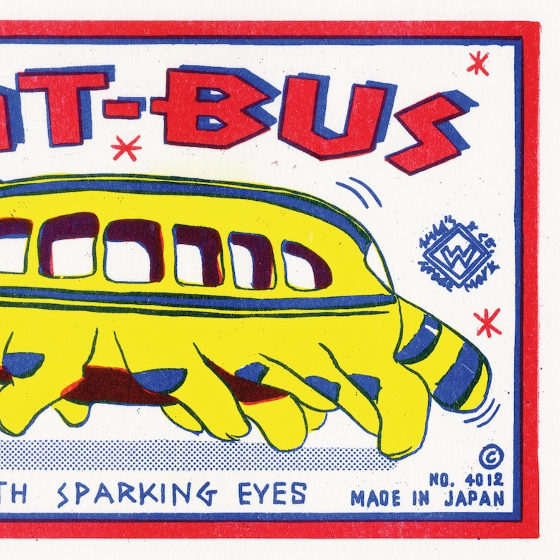 My Neighbour Totoro Cat Bus A3 2 x print Bundle Vintage Toy Label poster Gallery Studio Ghibli image 5